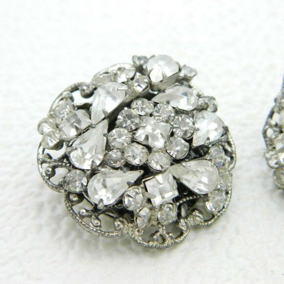 Original By Robert Clear Rhinestone Silver Earring - Picture 3 of 6